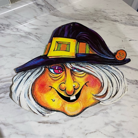 Vintage Halloween Witch Die Cut decor - Picture 2 of 5